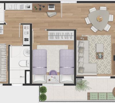 Tipo C 2 dorms suíte